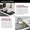 45” Workstation Undermount Single Bowl 16 Gauge Stainless Steel Kitchen Sink with 2-Tier WorkFlow™ Ledge and Accessories
